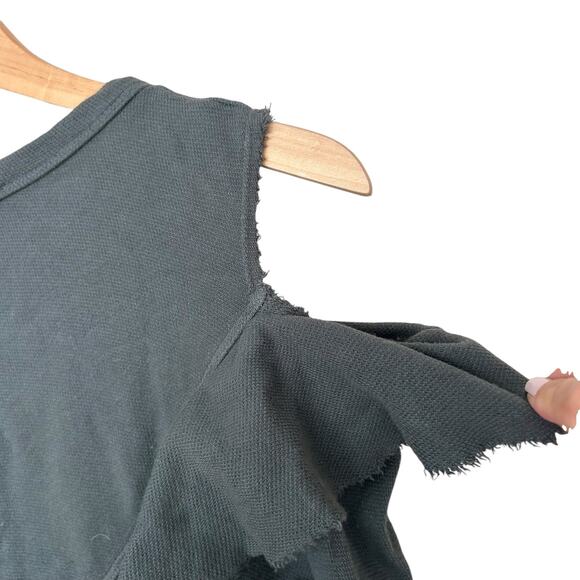 Wilt Green Ruffle Cold Shoulder Long Sleeve Shirt Sz S - Picture 7 of 8